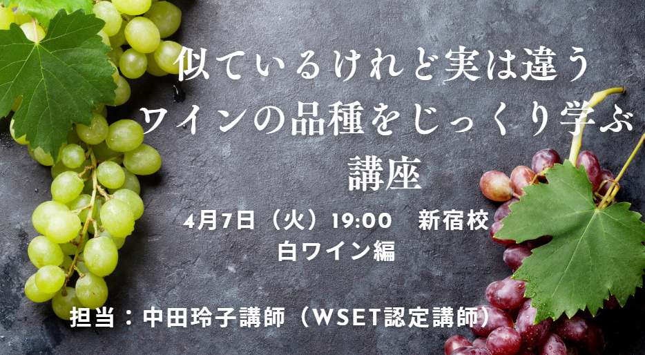 似ているけれど実は違うワインの品種をじっくり学ぶ講座　白ワイン編