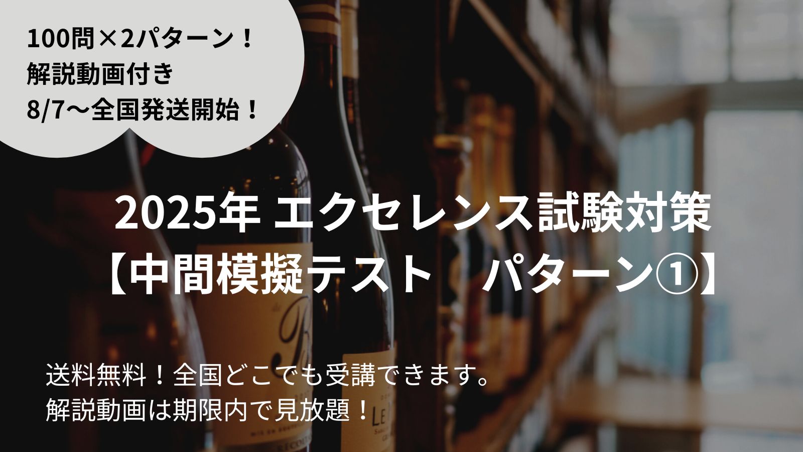 2025年　エクセレンス試験対策【中間模擬テスト パターン①】（100問／動画解説付き）
